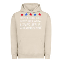 Pigment French Oak she's a good girl, she's loves her mama, loves jesus t shirt Urban Hoodie - FloraArt