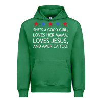 Emerald she's a good girl, she's loves her mama, loves jesus t shirt Urban Hoodie - FloraArt