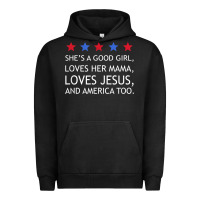 Pigment Black she's a good girl, she's loves her mama, loves jesus t shirt Urban Hoodie - FloraArt