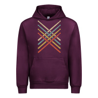 Mauve Wine retro vintage drummer tshirt 70s 80s distressed drum sticks long sleev Urban Hoodie - FloraArt