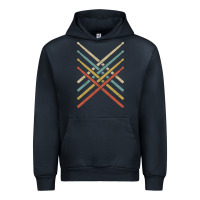 Navy retro vintage drummer tshirt 70s 80s distressed drum sticks long sleev Urban Hoodie - FloraArt
