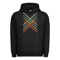 Pigment Black retro vintage drummer tshirt 70s 80s distressed drum sticks long sleev Urban Hoodie - FloraArt