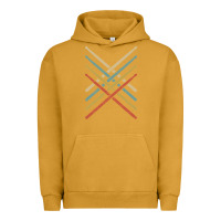 Pigment Peanut Butter retro vintage drummer tshirt 70s 80s distressed drum sticks long sleev Urban Hoodie - FloraArt