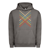 Pigment Tornado retro vintage drummer tshirt 70s 80s distressed drum sticks long sleev Urban Hoodie - FloraArt
