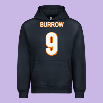 Burrow Jersey Urban Hoodie Designed By Floraart