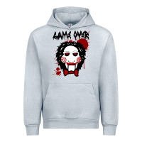 Heather Grey Billy Puppet Saw Jigsaw Inspired Urban Hoodie - FloraArt