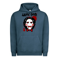 Pigment Midnight Navy Billy Puppet Saw Jigsaw Inspired Urban Hoodie - FloraArt