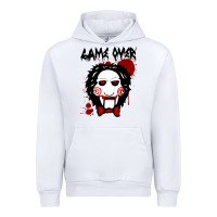 White Billy Puppet Saw Jigsaw Inspired Urban Hoodie - FloraArt
