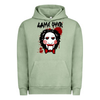Pigment Oil Green Billy Puppet Saw Jigsaw Inspired Urban Hoodie - FloraArt