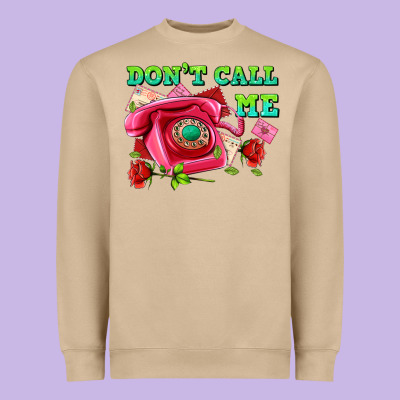 Dont Call Me With Pink Phone And Letters Heavyweight Sweatshirt Designed By Adodesignshop