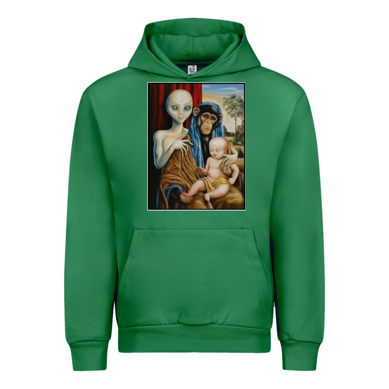 Alien Chimp Baby Religion Conspiracy Poster Urban Hoodie by FloraArt | Teevron