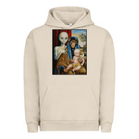 Pigment French Oak alien chimp baby religion conspiracy poster Urban Hoodie - FloraArt