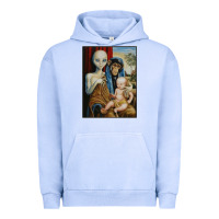 Pigment Grape Ice alien chimp baby religion conspiracy poster Urban Hoodie - FloraArt