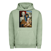 Pigment Oil Green alien chimp baby religion conspiracy poster Urban Hoodie - FloraArt