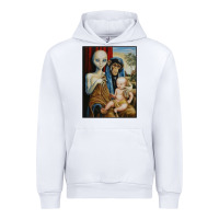 White alien chimp baby religion conspiracy poster Urban Hoodie - FloraArt