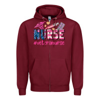 Burgundy veteran nurse Zipper Hoodie - AdoDesignShop