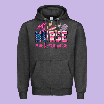Veteran Nurse Zipper Hoodie Designed By Adodesignshop