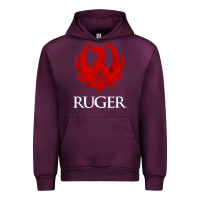 Mauve Wine vintage ruger Urban Hoodie - FloraArt