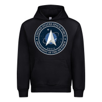 Black Official United States Space Force USSF Military Patch Urban Hoodie - FloraArt