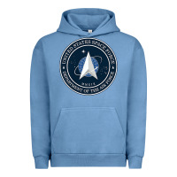 Pigment Pebble Blue Official United States Space Force USSF Military Patch Urban Hoodie - FloraArt