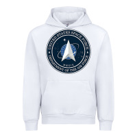 White Official United States Space Force USSF Military Patch Urban Hoodie - FloraArt