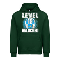 Forest Green Level 18 Unlocked Birthday 18 Years Gamer Premium T Shirt Urban Hoodie - FloraArt