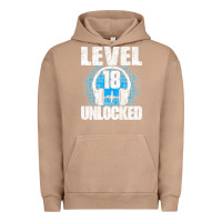Pigment Burro Level 18 Unlocked Birthday 18 Years Gamer Premium T Shirt Urban Hoodie - FloraArt