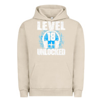 Pigment French Oak Level 18 Unlocked Birthday 18 Years Gamer Premium T Shirt Urban Hoodie - FloraArt
