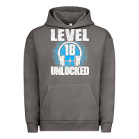 Pigment Tornado Level 18 Unlocked Birthday 18 Years Gamer Premium T Shirt Urban Hoodie - FloraArt
