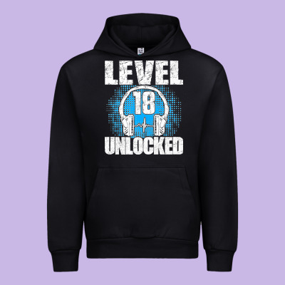 Level 18 Unlocked Birthday 18 Years Gamer Premium T Shirt Urban Hoodie Designed By Floraart
