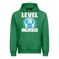 Emerald Level 18 Unlocked Birthday 18 Years Gamer Premium T Shirt Urban Hoodie - FloraArt