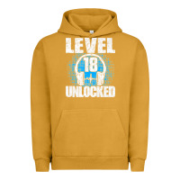 Pigment Peanut Butter Level 18 Unlocked Birthday 18 Years Gamer Premium T Shirt Urban Hoodie - FloraArt