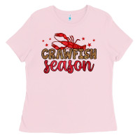 Bubblegum Pink crawfish season Ladies Tee - OliviaCreatesArt