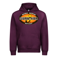 Mauve Wine Survivor Outwit, Outplay, Outlast Urban Hoodie - FloraArt