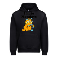 Black i hate monday Urban Hoodie - FloraArt