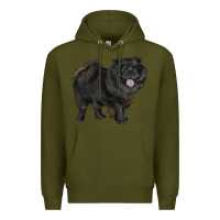 Army Green black chow chow Premium Hoodie - RanaPortraitStore