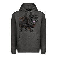 Charcoal Heather black chow chow Premium Hoodie - RanaPortraitStore
