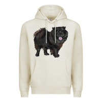 Oatmeal Heather black chow chow Premium Hoodie - RanaPortraitStore