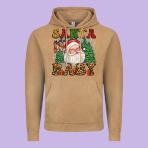 Santa Baby Vintage Hoodie Designed By Fadigitalartstudio