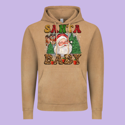 Santa Baby Vintage Hoodie Designed By Fadigitalartstudio