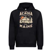 Black acadia national park maine nature hike outdoors vintage t shirt Urban Hoodie - ArtMosaic