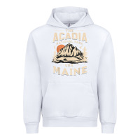 White acadia national park maine nature hike outdoors vintage t shirt Urban Hoodie - ArtMosaic