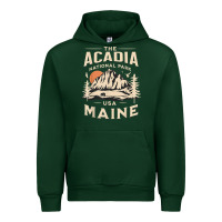 Forest Green acadia national park maine nature hike outdoors vintage t shirt Urban Hoodie - ArtMosaic