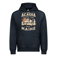 Navy acadia national park maine nature hike outdoors vintage t shirt Urban Hoodie - ArtMosaic