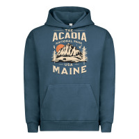 Pigment Midnight Navy acadia national park maine nature hike outdoors vintage t shirt Urban Hoodie - ArtMosaic