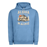 Pigment Pebble Blue acadia national park maine nature hike outdoors vintage t shirt Urban Hoodie - ArtMosaic