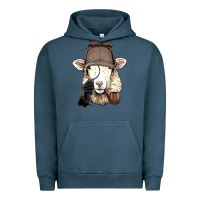 Pigment Midnight Navy Detective Sheep Lamb Spy Investigator Farmer Sheep Lover 53 Urban Hoodie - ArtMosaic