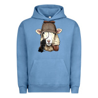 Pigment Pebble Blue Detective Sheep Lamb Spy Investigator Farmer Sheep Lover 53 Urban Hoodie - ArtMosaic