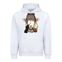 White Detective Sheep Lamb Spy Investigator Farmer Sheep Lover 53 Urban Hoodie - ArtMosaic