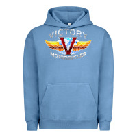 Pigment Pebble Blue Victory Motorcycles Urban Hoodie - ArtMosaic